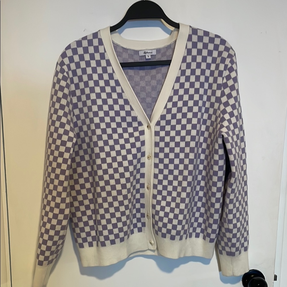 Reitmans Purple and White Cardigan Sweater